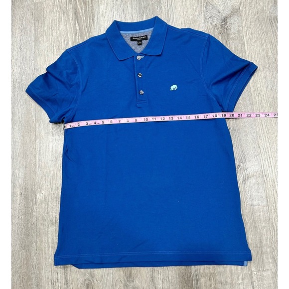 Banana Republic Pique Polo Shirt Men's Large Blue Elephant Slim Casual Golf Polo - Picture 4 of 9